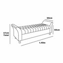 Ver imagem 3 de Recamier Puff Estofado Casal 140 Cm Ágata Veludo Bege