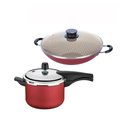 Ver imagem 1 de KIT - Panela de Pressão 4,5L Vancouver Vermelha + 1 Panela WOK 36cm - Tramontina