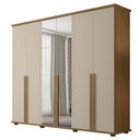Ver imagem 1 de Guarda Roupa 6 Portas com Espelho 271cm Estrela RV Móveis Cinamomo/Off White