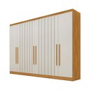 Ver imagem 2 de Guarda-roupa Oxford 6 Portas 6 Gavetas com Ripado 100% Mdf Peroba/off White - Mademarques