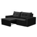 Ver imagem 2 de Sofá Retrátil 2 lugares 1,80m Luana Suede Preto Madelina Decor