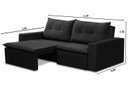 Ver imagem 3 de Sofá Retrátil 2 lugares 1,80m Luana Suede Preto Madelina Decor