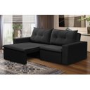 Ver imagem 1 de Sofá Retrátil 2 lugares 1,80m Luana Suede Preto Madelina Decor