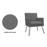 Kit 2 Poltronas Decorativas para Escritório Pés de Ferro Cecília Corano Cinza - DL Decor - 2