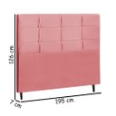 Ver imagem 2 de Cabeceira Estofada Box Casal King Size Encosto para Cama Hylux 195x126 Cm Rosa
