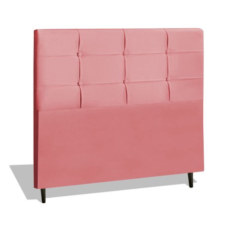 Cabeceira Estofada Box Casal King Size Encosto para Cama Hylux 195x126 Cm Rosa