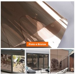 Película Adesiva Uv Profissional Refletiva Preto e Bronze Espelhado 50x500cm - 5