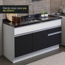 Ver imagem 7 de Armário de Cozinha Compacta 150cm Branco/Preto Glamy Madesa 02