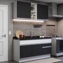 Ver imagem 1 de Armário de Cozinha Compacta 150cm Branco/Preto Glamy Madesa 02