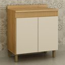 Ver imagem 2 de Balcão de Cozinha Dakota 80cm Cinamomo/off White com Tampo Mdp - Valdemóveis