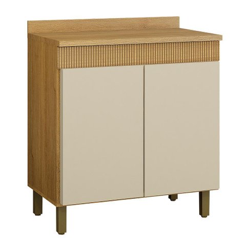 Balcão de Cozinha Dakota 80cm Cinamomo/off White com Tampo Mdp - Valdemóveis