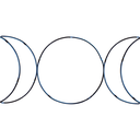 Ver imagem 1 de Lua Tríplice da Deusa Tríplice em Ferro 25x50