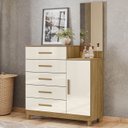 Ver imagem 2 de Cômoda para Quarto 104cm com Espelho Kyra Freijó/off Z17 - Mpozenato