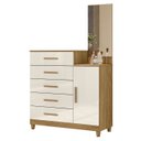 Ver imagem 1 de Cômoda para Quarto 104cm com Espelho Kyra Freijó/off Z17 - Mpozenato
