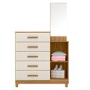 Ver imagem 5 de Cômoda para Quarto 104cm com Espelho Kyra Freijó/off Z17 - Mpozenato