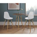 Ver imagem 1 de Mesa Bistrô Eames Eiffel Amêndoa com 2 Banquetas Brancas de Madeira