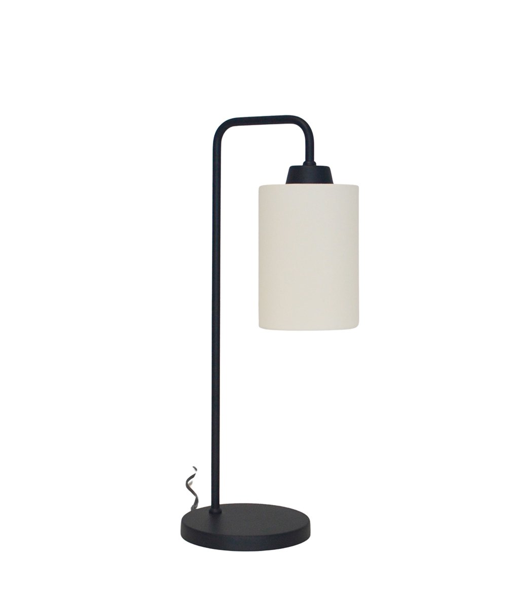 Abajur Luminária Mesa Retro Preto com Cúpula Tecido Cru.:preto - 2