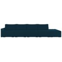 Ver imagem 7 de Sofá Ilha Modular com Puff para Sala Living 392cm Georgia K04 Veludo Azul - Mpozenato