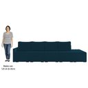 Ver imagem 5 de Sofá Ilha Modular com Puff para Sala Living 392cm Georgia K04 Veludo Azul - Mpozenato