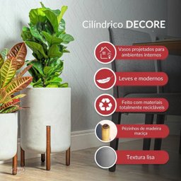Vaso Cilíndrico Decore 34 (28l) Cimento Queimado Japi - 4