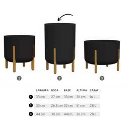 Vaso Cilíndrico Decore 34 (28l) Cimento Queimado Japi - 7