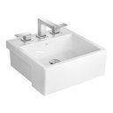 Ver imagem 1 de Cuba de Semiencaixe Lavatório Quadrada com Mesa 42x42cm Branco - L.830.17