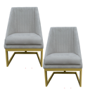 Ver imagem 1 de Kit 02 Cadeiras para Sala de Jantar Ana Base de Ferro Suede Bege - D'classe Decor