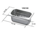 Ver imagem 2 de Cuba Gastronômica Inox GN 1/9x100 mm 900 ML + TAMPA Em POLI 1/9 Com ABERTURA Para Colher ZAHAV CUBA