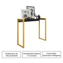 Ver imagem 3 de Aparador Cantinho do Café Isis sem Prateleira Moderno Estilo Industrial - Preto com Dourado