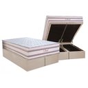 Ver imagem 1 de Cama Box Baú King: Colchão Molas Masterpocket Ensacadas Paropas Soul + Base Crc Suede Clean (