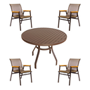 Ver imagem 1 de Mesa para Piscina com 4 Cadeiras de Alumínio e Tela Sling Resistente a Sol e Chuva