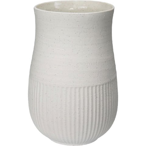 Vaso Decorativo Enfeite Casa Home&Co Cerâmica 30x20x20cm Marfim