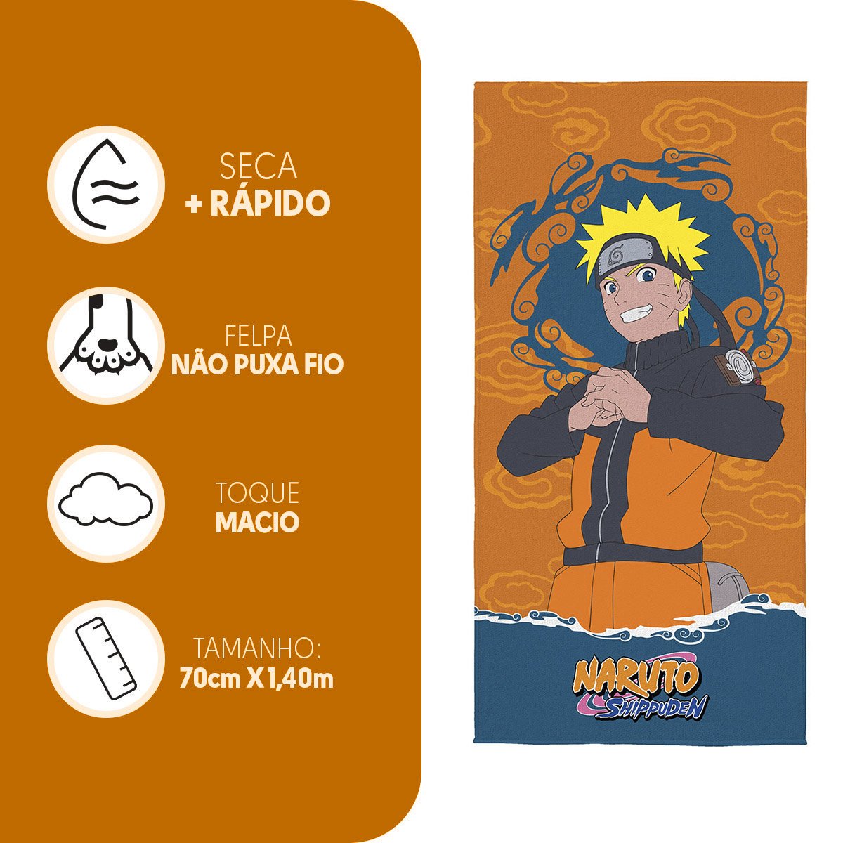 Toalha De Rosto Infantil Naruto