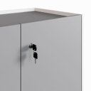 Ver imagem 6 de Armário Baixo 80cm com 2 Portas e Tampo Embutido para Escritório Corporate Cinza/Sagrado/Branco