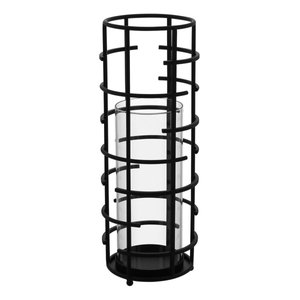 Castiçal Porta Vela Metal 46x16x16cm Preto