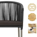 Ver imagem 3 de Mesa com 4 Cadeiras de Jantar Roma 100cm e Noronha em Aluminío Fendi Corda Nautica Estofado 9 Trama