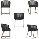 Ver imagem 5 de Mesa com 4 Cadeiras de Jantar Roma 100cm e Noronha em Aluminío Fendi Corda Nautica Estofado 9 Trama