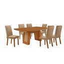 Ver imagem 1 de Mesa de Jantar Carolina 180cm Tampo MDF Canto Copo Laminado com 6 Cadeiras Lira