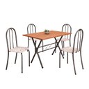Ver imagem 2 de Conjunto de Mesa Tubular 62 100x60cm Tampo em Mdfcom 4 Cadeiras Ane B Prata/Botanic Bege/Mart