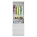Ver imagem 3 de Guarda Roupa Infantil Uli New 2 Portas e 3 Gavetas Branco Brilho - Móveis Peroba