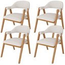 Ver imagem 1 de Kit 04 Cadeiras de Jantar e Estar Living Estofada Nadja L02 Bouclê Cru - Lyam Decor