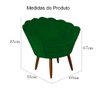 Poltrona Decorativa Estofada para Quarto Closet Pétala Veludo Verde - Lm Decor - 5
