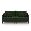 Ver imagem 3 de Sofá 3 Lugares Living 192cm Pé Madeira Valença Pto/veludo Verde K01 - D\'rossi