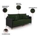 Ver imagem 5 de Sofá 3 Lugares Living 192cm Pé Madeira Valença Pto/veludo Verde K01 - D\'rossi