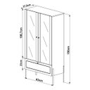 Ver imagem 5 de Cristaleira 2 Portas 83cm Palhinha Pé Metal Hanover/dourado