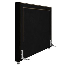 Cabeceira Cama Box Casal King 195cm Mali P02 Veludo Preto - 3 Cabeceira Cama Box Casal King 195cm Mali P02 Veludo Preto - 3