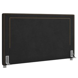 Cabeceira Cama Box Casal King 195cm Mali P02 Veludo Preto - 1 Cabeceira Cama Box Casal King 195cm Mali P02 Veludo Preto - 1