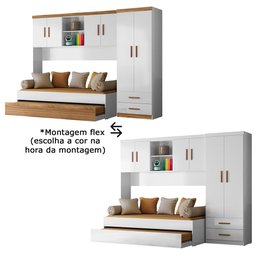 Jogo de Quarto Infantil Ônix Branco/nature - Peternella - 2