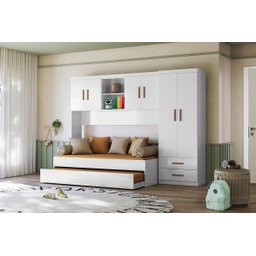 Jogo de Quarto Infantil Ônix Branco/nature - Peternella - 1