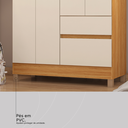 Ver imagem 6 de Guarda-Roupa Solteiro 4 Portas 2 Gavetas Flor Cinamomo/Off White